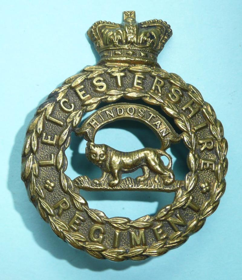 QVC Victorian Leicestershire Regiment Other Ranks Brass Pagri / Band Badge