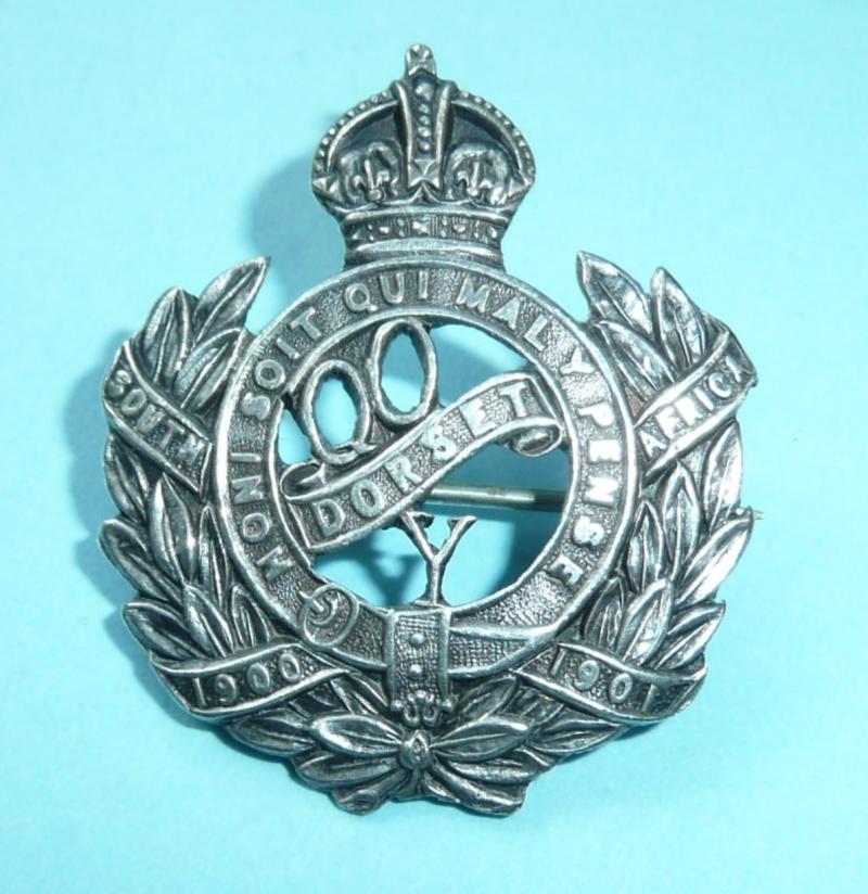 WW1 Queen's Own Dorset Yeomanry Sterling Silver Sweetheart Pin Brooch Badge