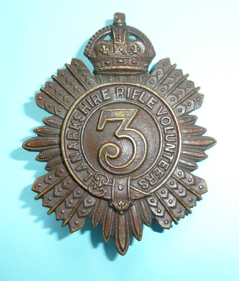 3rd Lanarkshire Rifle Volunteers NCO's Bronzed Glengarry Badge, King's Crown