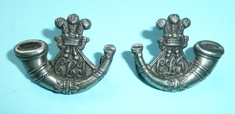 Ceylon Light Infantry Other Ranks Facing and Matched White Metal Collar Badges