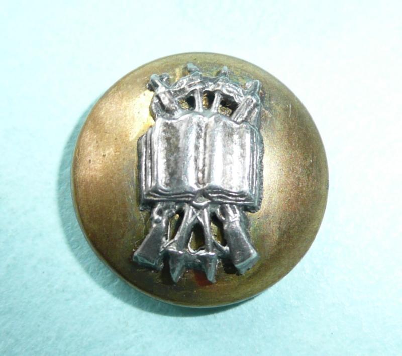 Army Education Corps (AEC) Officers Silver Plated on Gilt Mounted Cap / Mess Dress Button