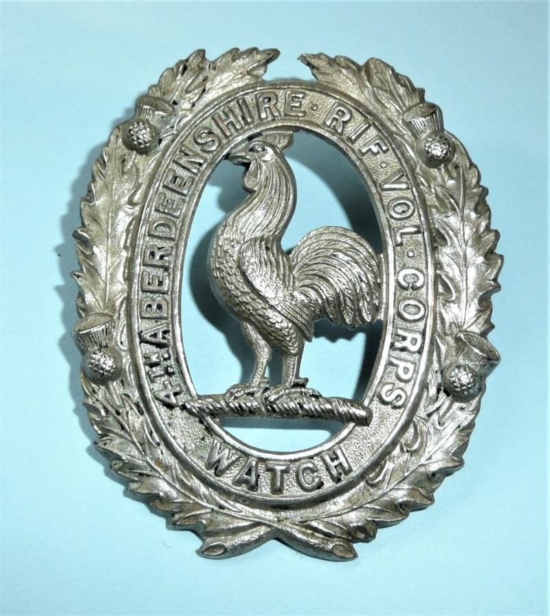 Scotland - 4th Aberdeenshire Rifle Volunteer Corps White Metal Glengarry Badge