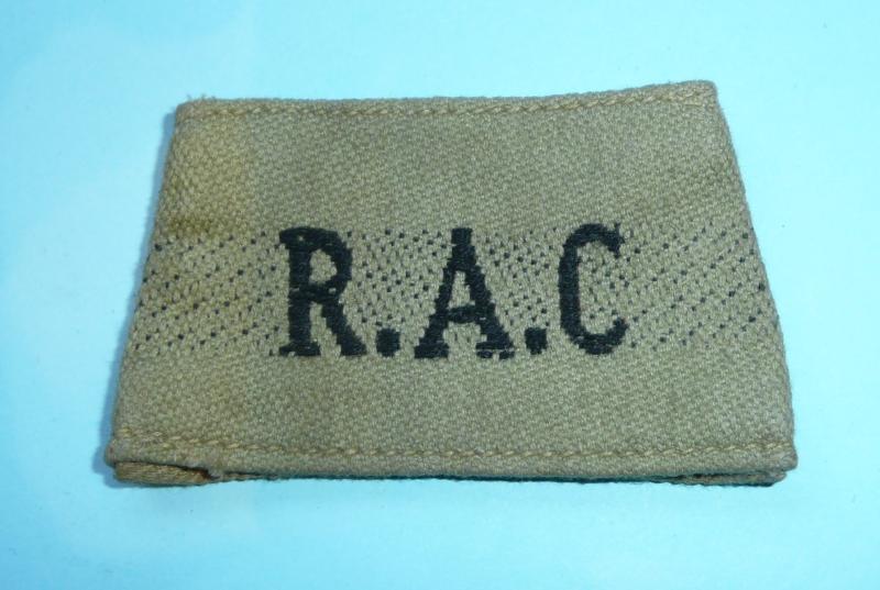 WW2 RAC Royal Armoured Corps Tropical Shoulder Title Slide Slip