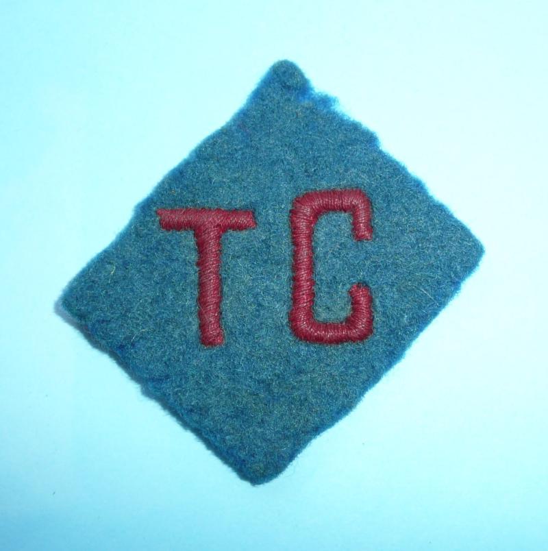 WW2 TC (Traffic Control) Military Police Provost  Embroidered Cloth Felt Flash Designation Formation Sign