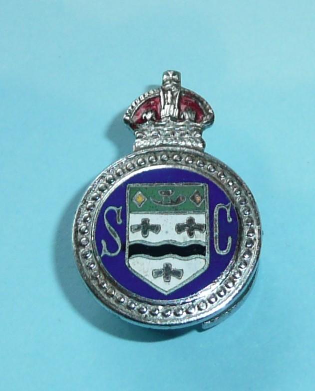 WW2 Blackburn County Borough (Lancashire) Special Constable Constabulary Police Chrome and Enamel Mufti Buttonhole Lapel Badge