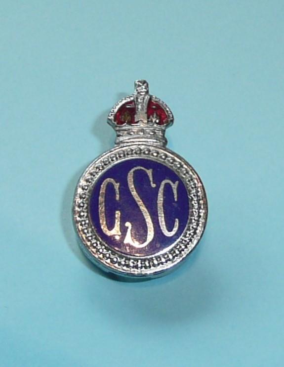 WW2 Glasgow Special Constable Constabulary Police Chrome and Enamel Mufti Buttonhole Lapel Badge