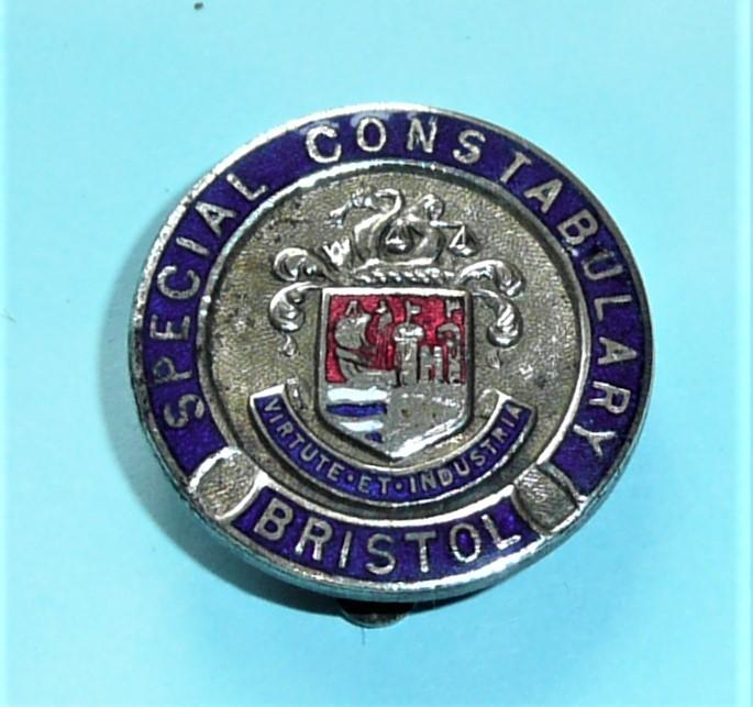 Inter-wars Bristol Special Constable Constabulary Police      Mufti Buttonhole Lapel Badge