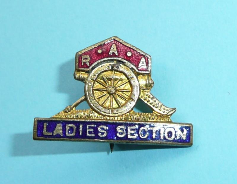 Royal Artillery Association (RAA) Ladies Section Gilt & Enamel Pin Brooch Badge