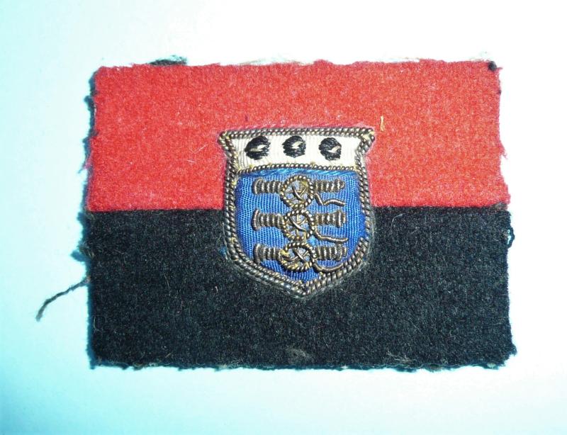 WW2 War Office Bullion and colour threads on Felt cloth Formation Sign (RAOC officers)