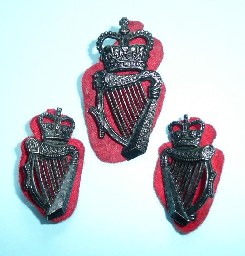 Royal Ulster Constabulary RUC Police Cap Badge and Matching & Facing Collar Set