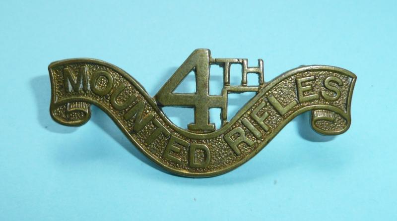 South Africa - 4th Mounted Rifles Sun Hat / Slouch Hat Badge / Shoulder Title