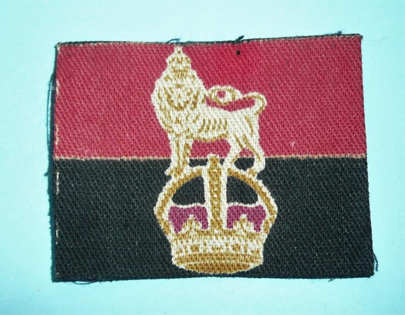 War Office Controlled Units Printed Formation Shoulder Sign Flash Patch Designation Arm Badge, King's Crown