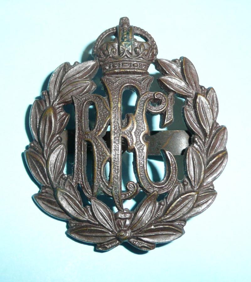 WW1 Royal Flying Corps (RFC) Officers OSB Bronze Cap Badge - Firmin Tablet - Blades