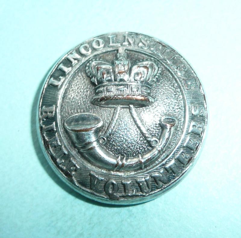 QVC Victorian Lincolnshire Rifles Volunteers Officer's Silver Plated Large Pattern Button