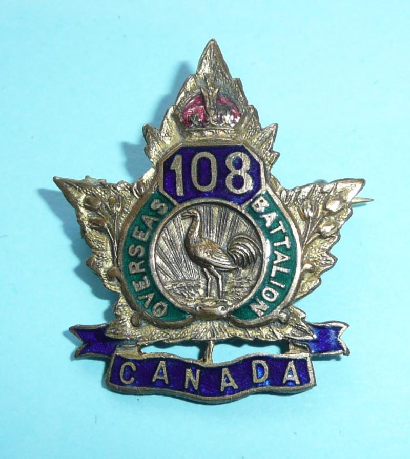 WW1 Canada - 108th Infantry Battalion (Selkirk) Canadian Expeditionary Force (CEF) Sweetheart Pin Brooch