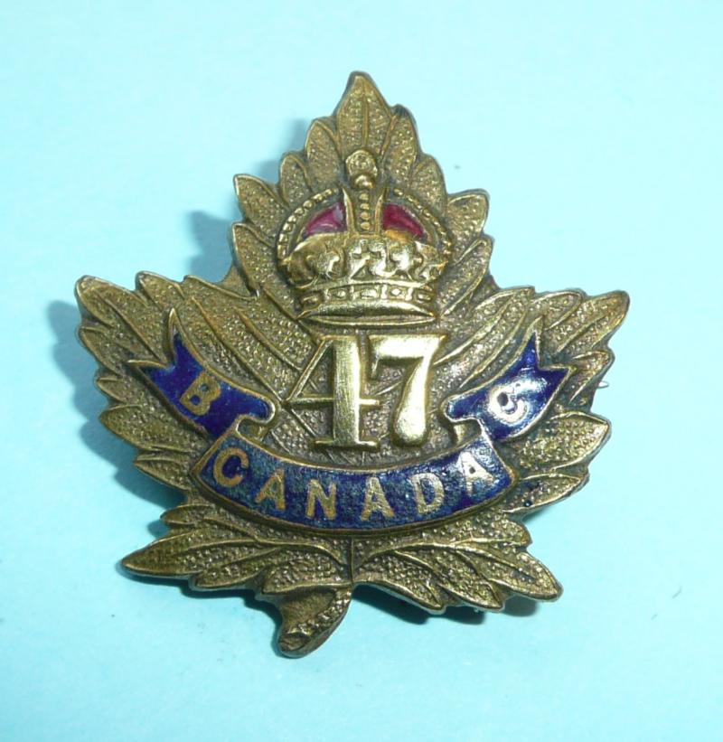 WW1 Canada - 47th Infantry Battalion (British Columbia) Canadian Expeditionary Force (CEF) Sweetheart Pin Brooch