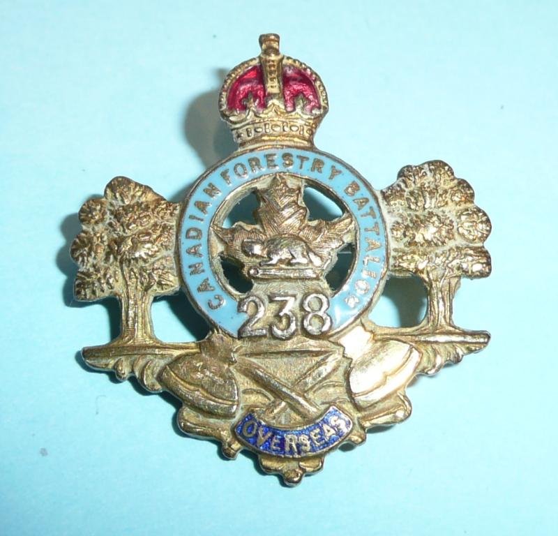WW1 Canada - 238th Forestry Battalion (Ontario) Canadian Expeditionary Force (CEF) Sweetheart Pin Brooch Badge