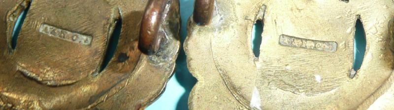 Indian Army (AFI) - 1st Madras Volunteer Guards / Infantry Volunteers Officer's Matched Pair of Gilt Brass Collar Badges, King's Crown