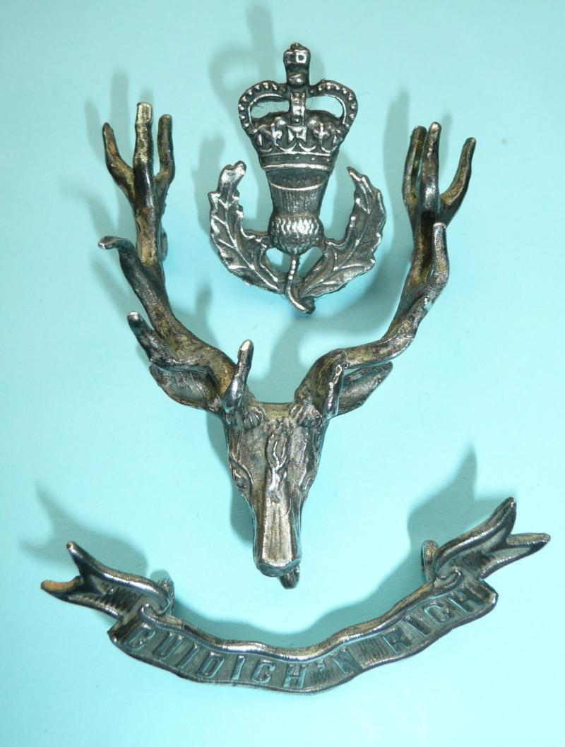 Queens Own Highlanders (Seaforth and Camerons) 3 Piece 3D Glengarry Cap Badge