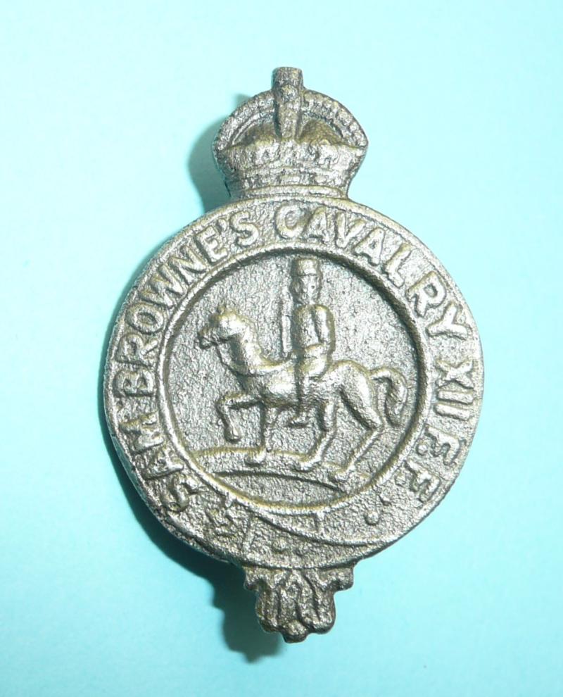 Indian Army - Sam Browne’s Cavalry (12th Field Force) Cast White Metal Cap Badge