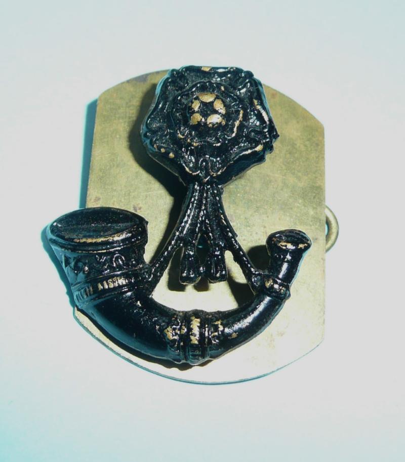 6th Rifles King's (Liverpool) Regiment Blackened Brass Collar Badge