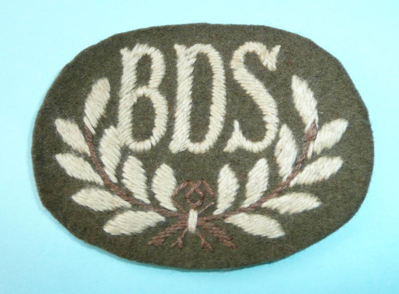 WW2 “BDS” Bomb Disposal Squad (Royal Engineers) embroidered trade insignia