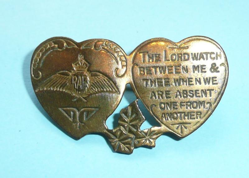 WW2 Royal Air Force (RAF) Mizpah Sweetheart Gilt Brooch Pin Badge