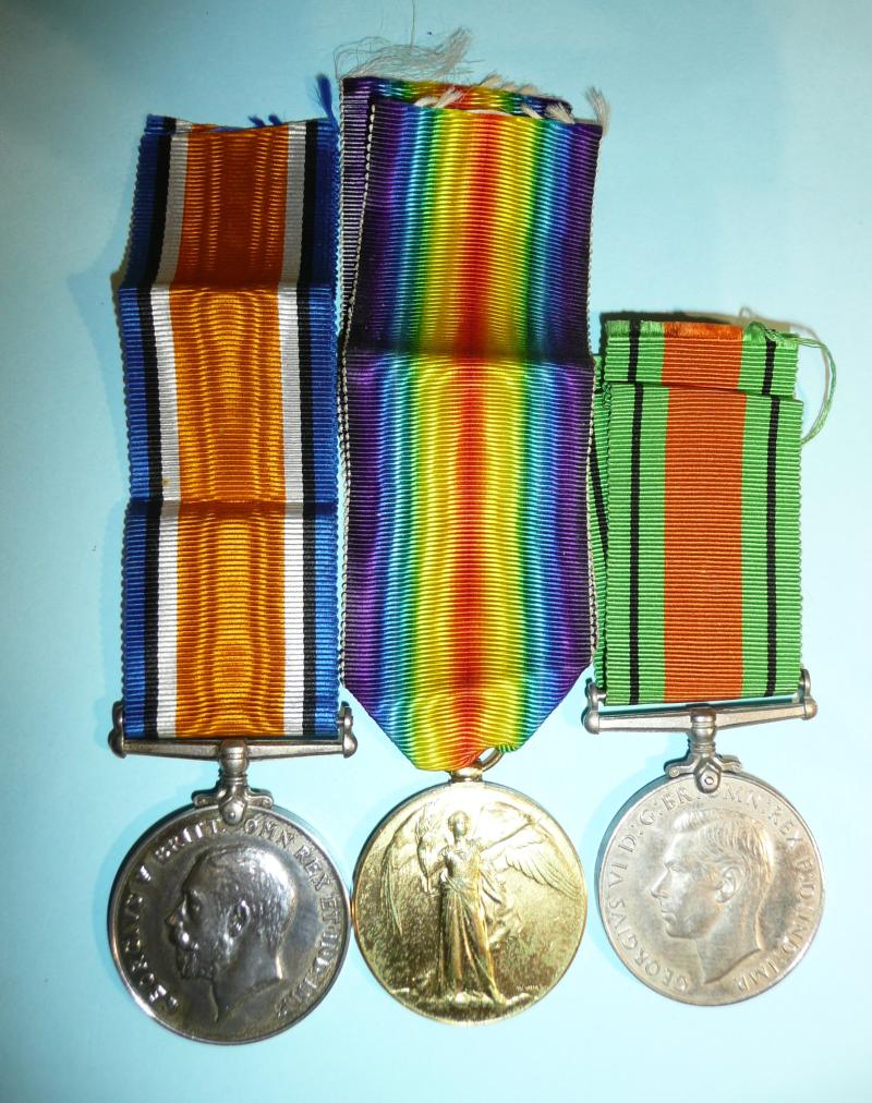 WW1 Medal Pair Henry Taylor Royal Warwickshire Regiment plus WW2 Defence Medal