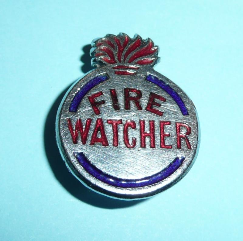 WW2 Home Front - Fire Watcher Civilian Volunteer Gentleman's Lapel Badge (Type 4)