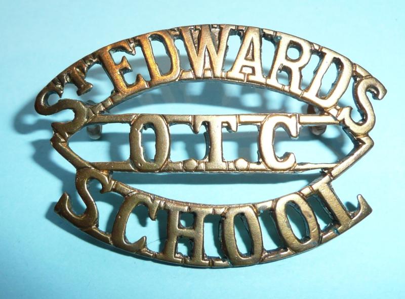 St Edward's School OTC Officer Training Corps One Piece Brass Shoulder Title