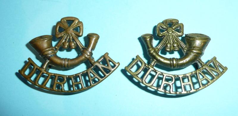 Durham Light Infantry (DLI)  Pair of Cast Brass Other Ranks Shoulder Titles - Theatre Made