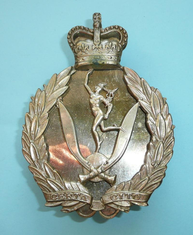 Queen's Gurkha Signals (QGS) Officer's Silver Plated Shoulder Pouch Cross Belt Plate