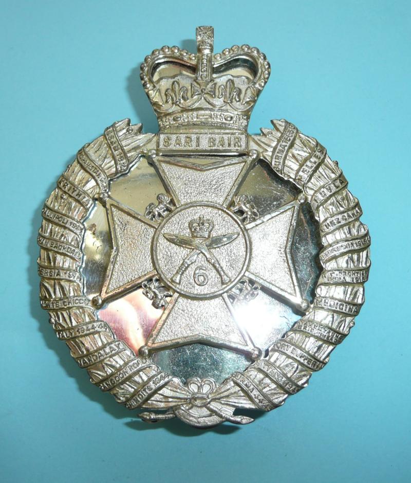 6th Queen Elizabeth's Own Gurkha Rifles Officer's Silver Plated Shoulder Pouch Cross Belt Badge