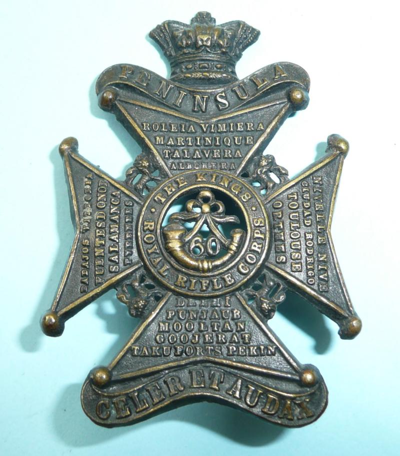 Victorian 60th Foot Glengarry Badge, pre 1881 - Later the KRRC