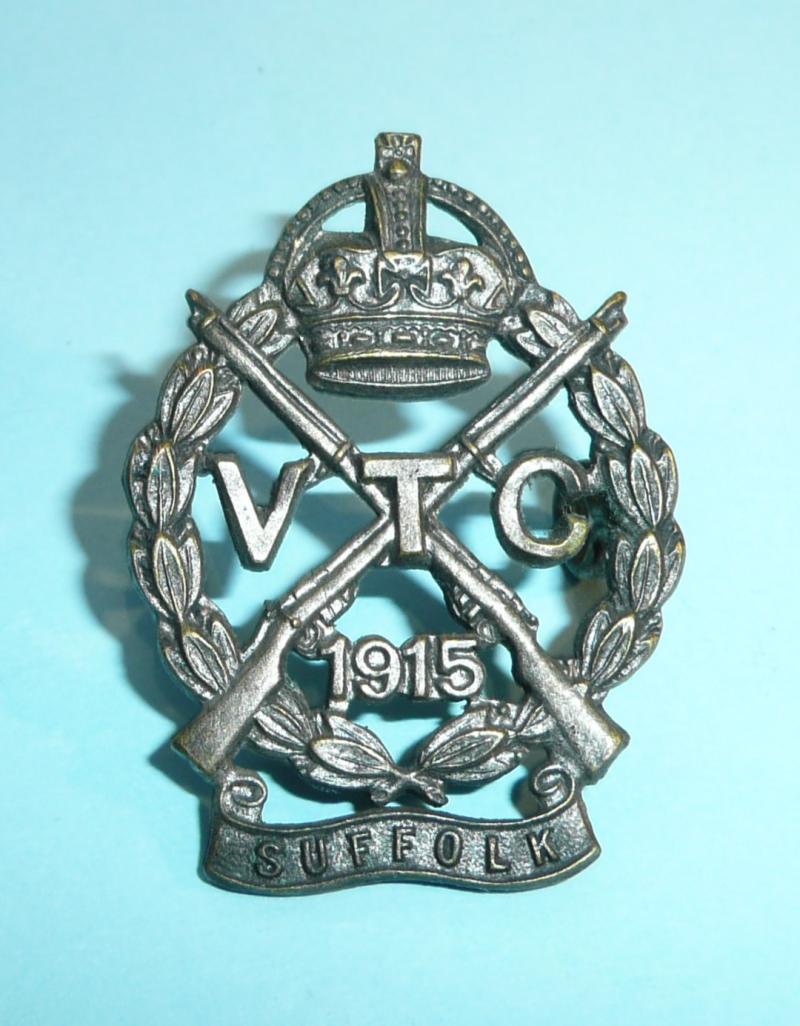 WW1 Home Front - Suffolk VTC Cap Badge 1915