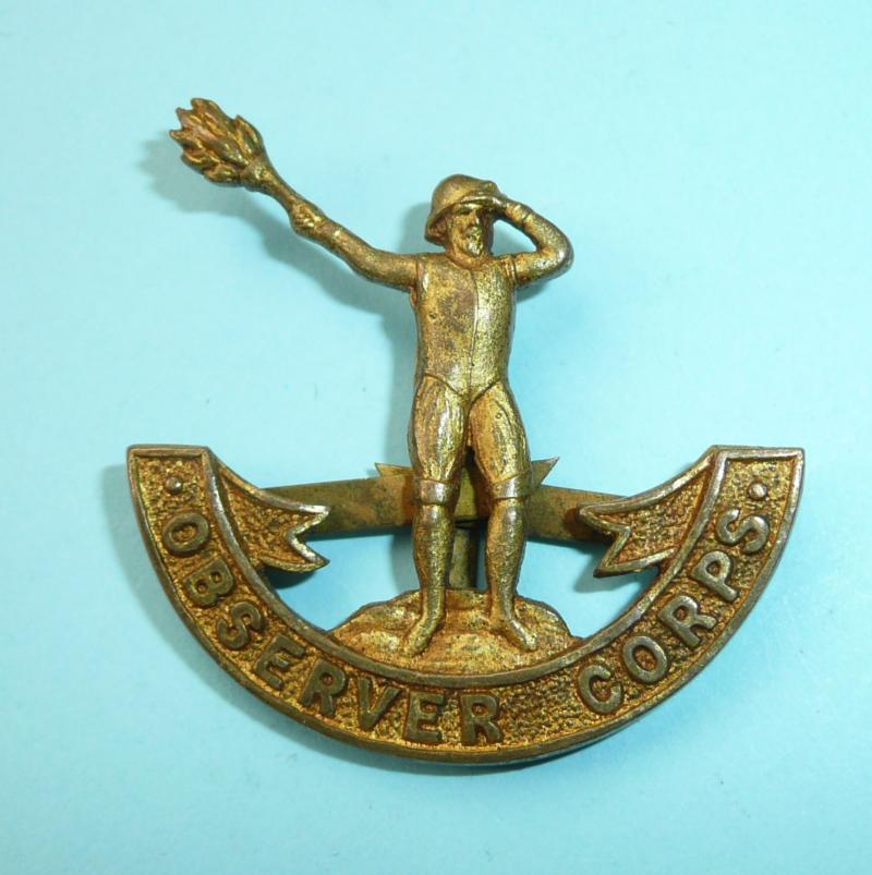 WW2 Home Front - Observer Corps Officer's Gilt Cap Badge