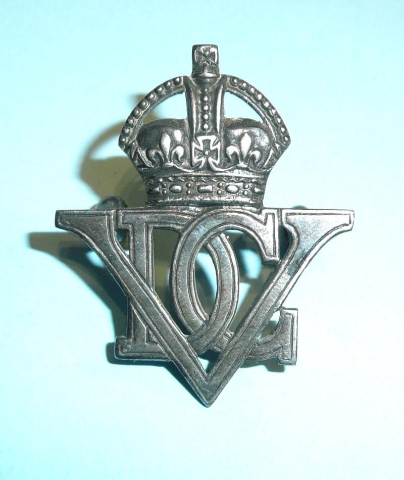 5th Dragoon Guards Officers Sterling Silver Cap Badge - Gaunt