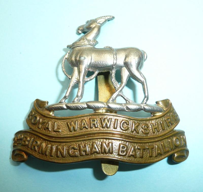 Scarce WW1 2nd Birmingham ( Pals ) Battalion Royal Warwickshire Regiment Other Ranks Cap Badge