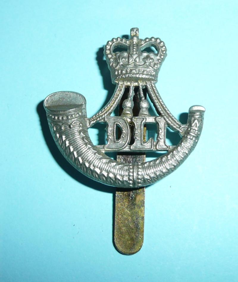 Durham Light Infantry (DLI) Other Ranks White Metal Beret Cap Badge, QEII Issue