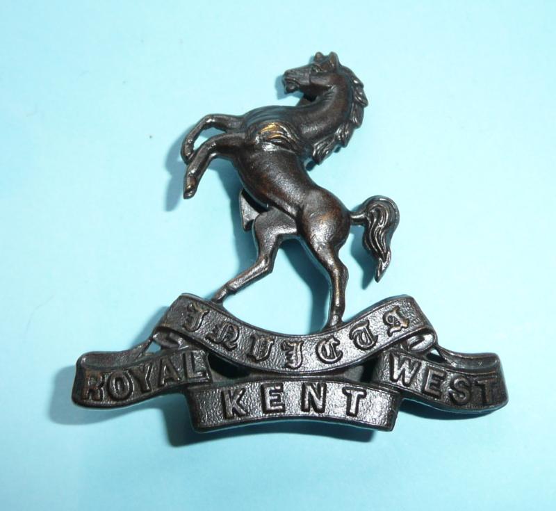 The Queen's Royal West Kent Regiment Officer's OSD Bronze Cap Badge - 3 Blades