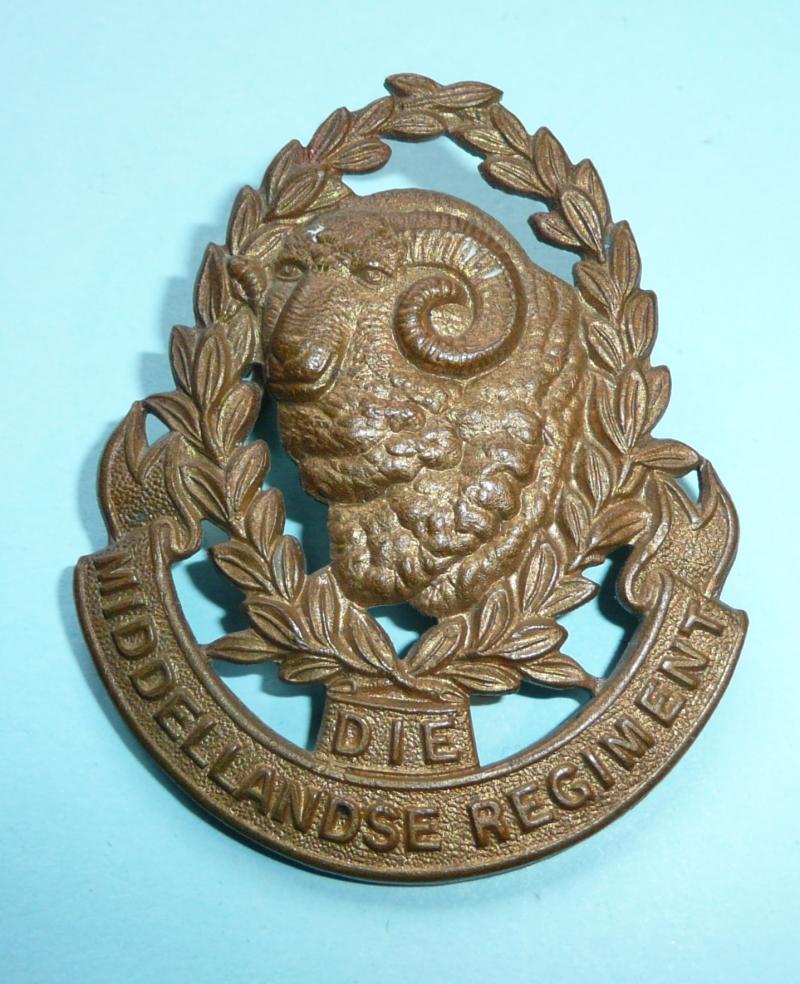 WW2 South African Middellandse (Midland) Regiment (Commandos) Brass Cap Badge
