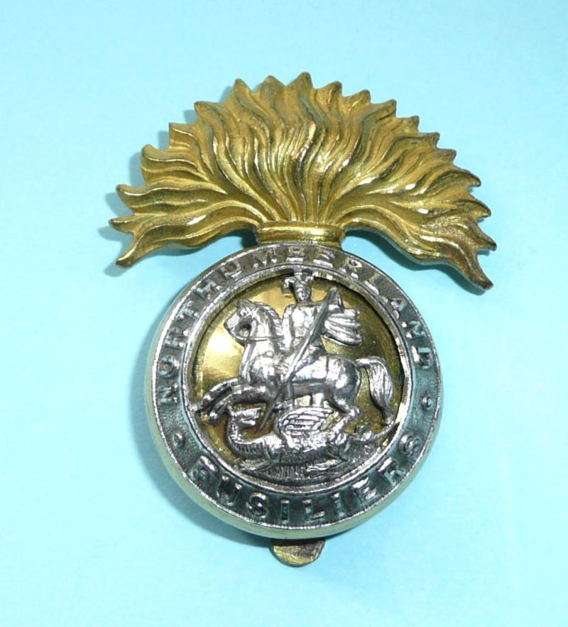 Northumberland Fusiliers (NF) Officer's Full Dress Gilt & Silver Plate Cap Badge