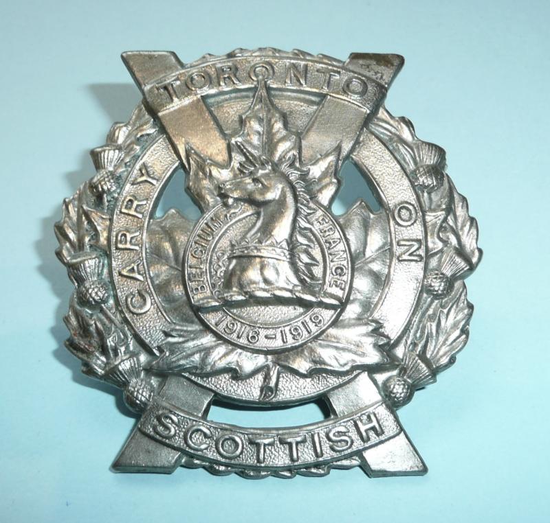 Canada - Canadian Toronto Scottish Other Ranks White Metal Glengarry Cap Badge