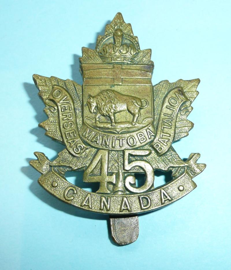 WW1 Canada - 45th (Manitoba) CEF Canadian Expeditionary Force Cap Badge