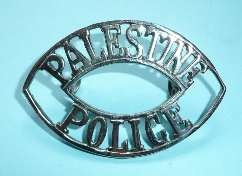 Palestine Police White Metal One Piece Shoulder Title - Dowler