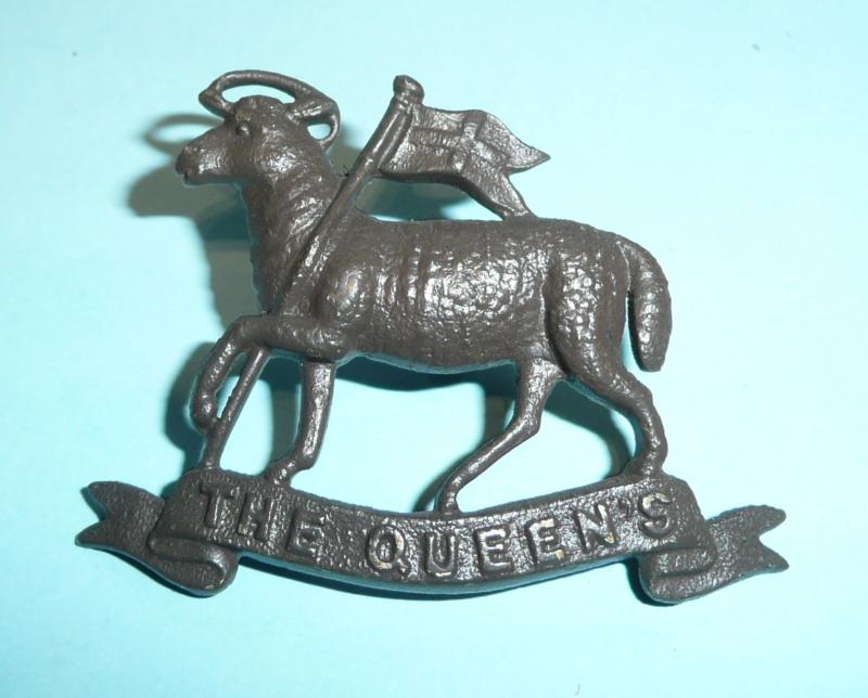 Queen's Royal Regiment (West Surrey) / 22nd & 24th County of London Regiment Officer's OSD Bronzed Cap Badge