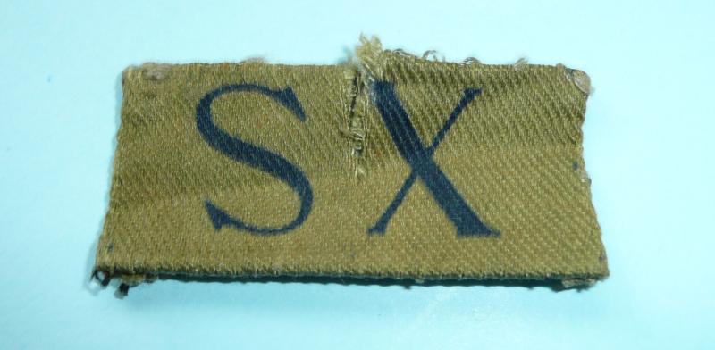 WW2 Home Front - SX Sussex Home Guard Printed cloth County Designation Shoulder Title