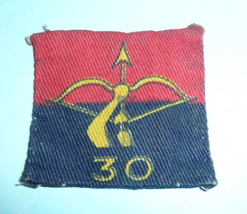 Cold War 30th (Northumbrian) Printed Cloth Anti-Aircraft (AA) Brigade Royal Artillery Formation Designation Sign Flash Patch Badge