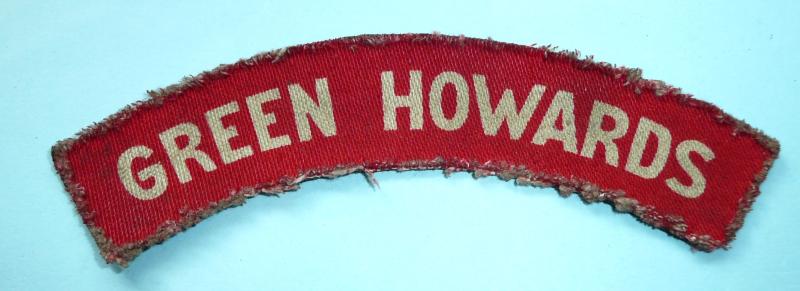 WW2 Green Howards (Alexandra Princess of Wales's Own ( Yorkshire Regiment)) Printed White on Red Cloth Shoulder Title