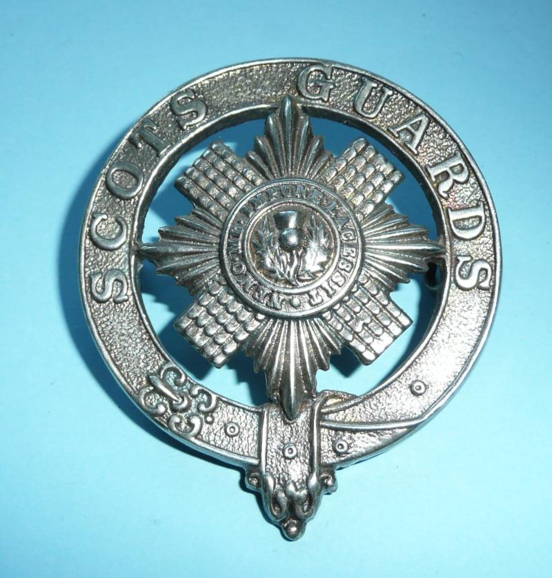 Early Scots Guards Piper's Cast White Metal Badge